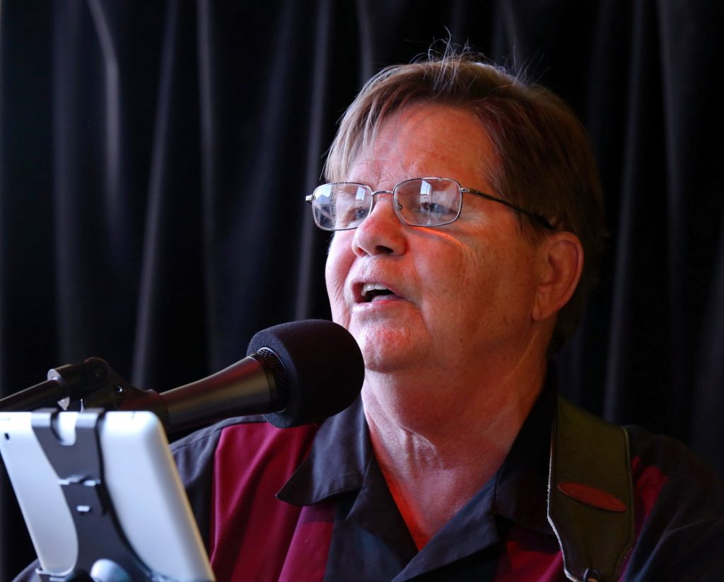Wayne Hamilton closeup at mic