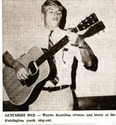 Wayne Hamilton strums and hums at the Fairlington youth sing-out